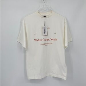 Active After Coffee Club Wisdom Courage graphic tee shirt cotton white red new S